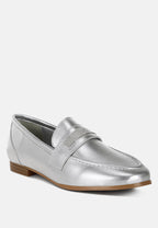  Eden Ode Rhinestone Strap Metallic Loafers