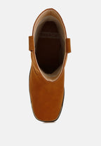  Emberly Suede Square Toe Ankle Boots