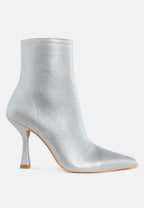  Farnak Metallic Pointed Toe Ankle Boots