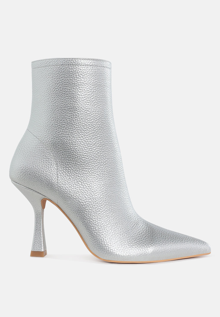  Farnak Metallic Pointed Toe Ankle Boots