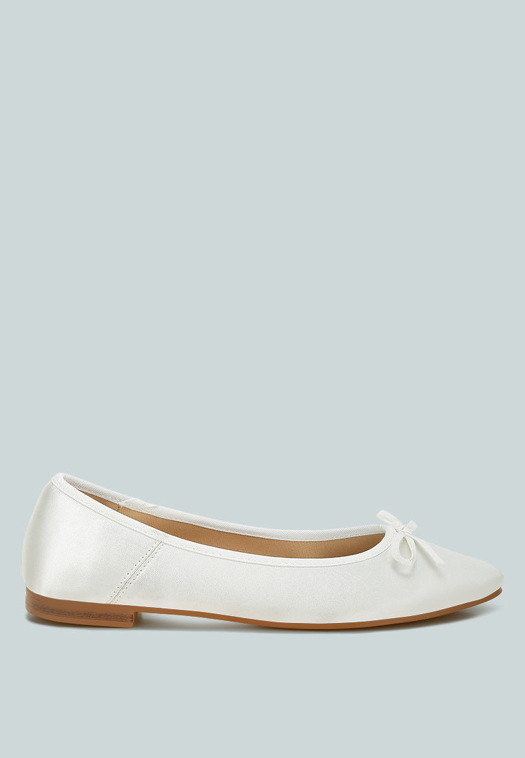  Fearless Satin Bow Embellished Ballerinas