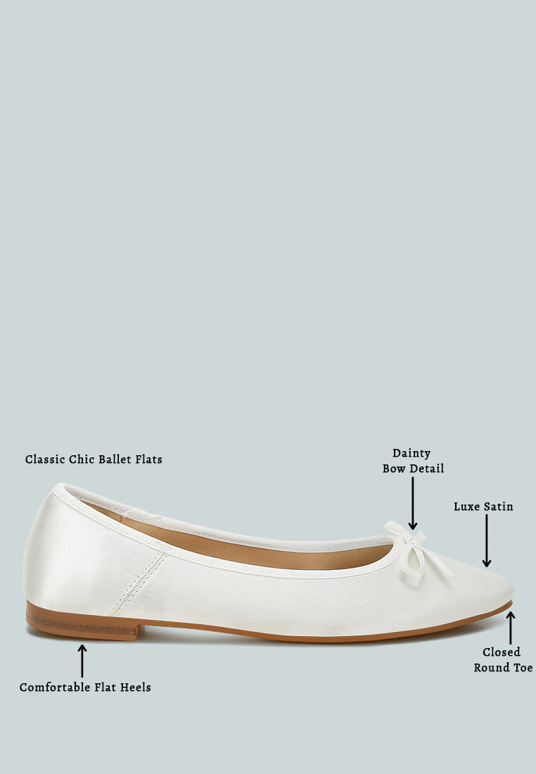  Fearless Satin Bow Embellished Ballerinas