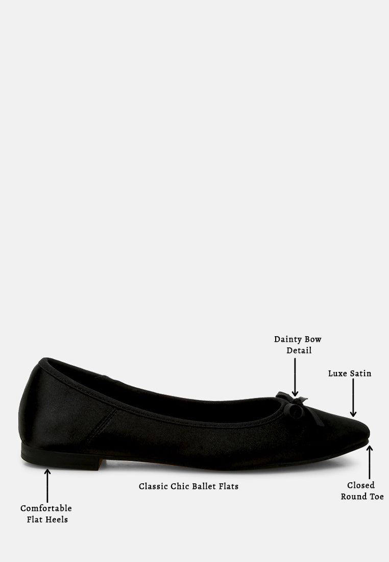  Fearless Satin Bow Embellished Ballerinas