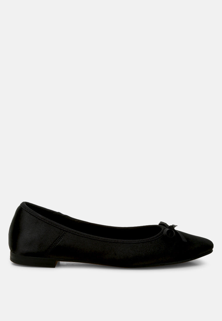  Fearless Satin Bow Embellished Ballerinas