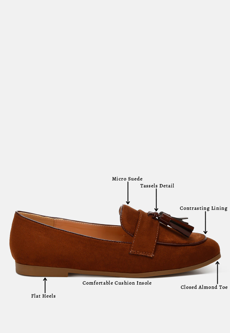 Folklore Micro Suede Tassel Loafers