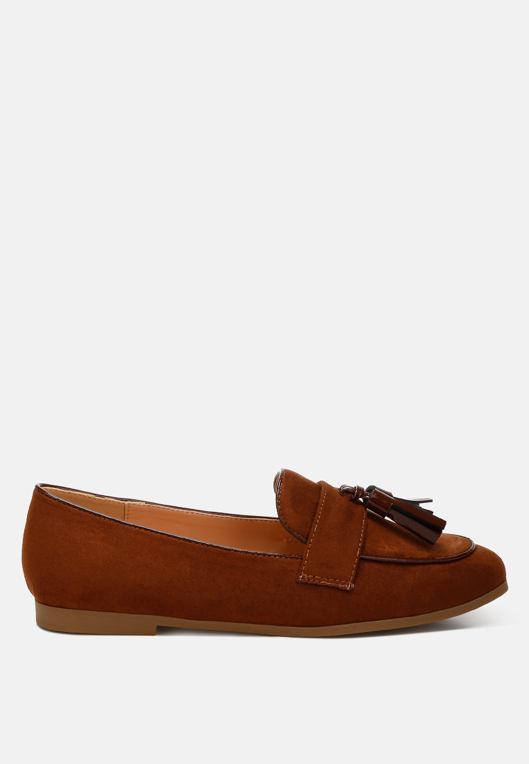  Folklore Micro Suede Tassel Loafers