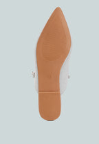  GEODE Pearl Embellished Slip On Mules In Silver