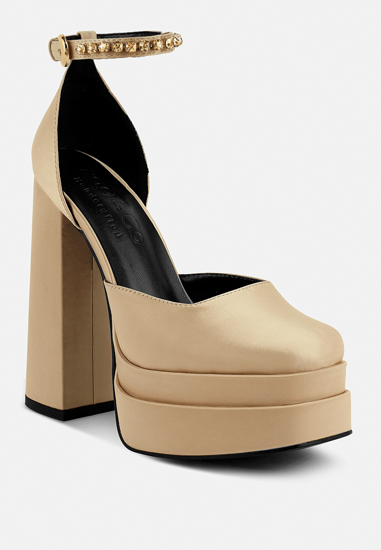  MARTINI Latte Sky High Platform Sandals