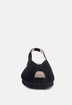  GRETCHEN Black Slingback Flat Sandals
