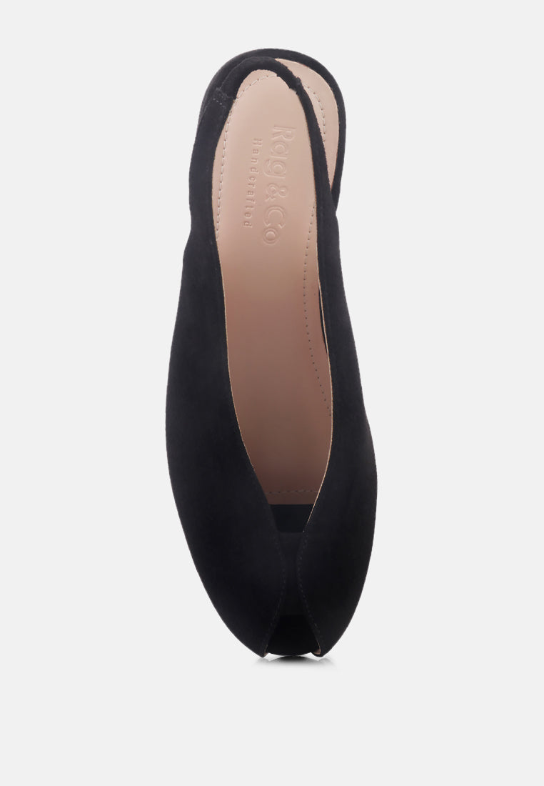  GRETCHEN Black Slingback Flat Sandals