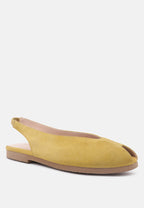  GRETCHEN Mustard Slingback Flat Sandals