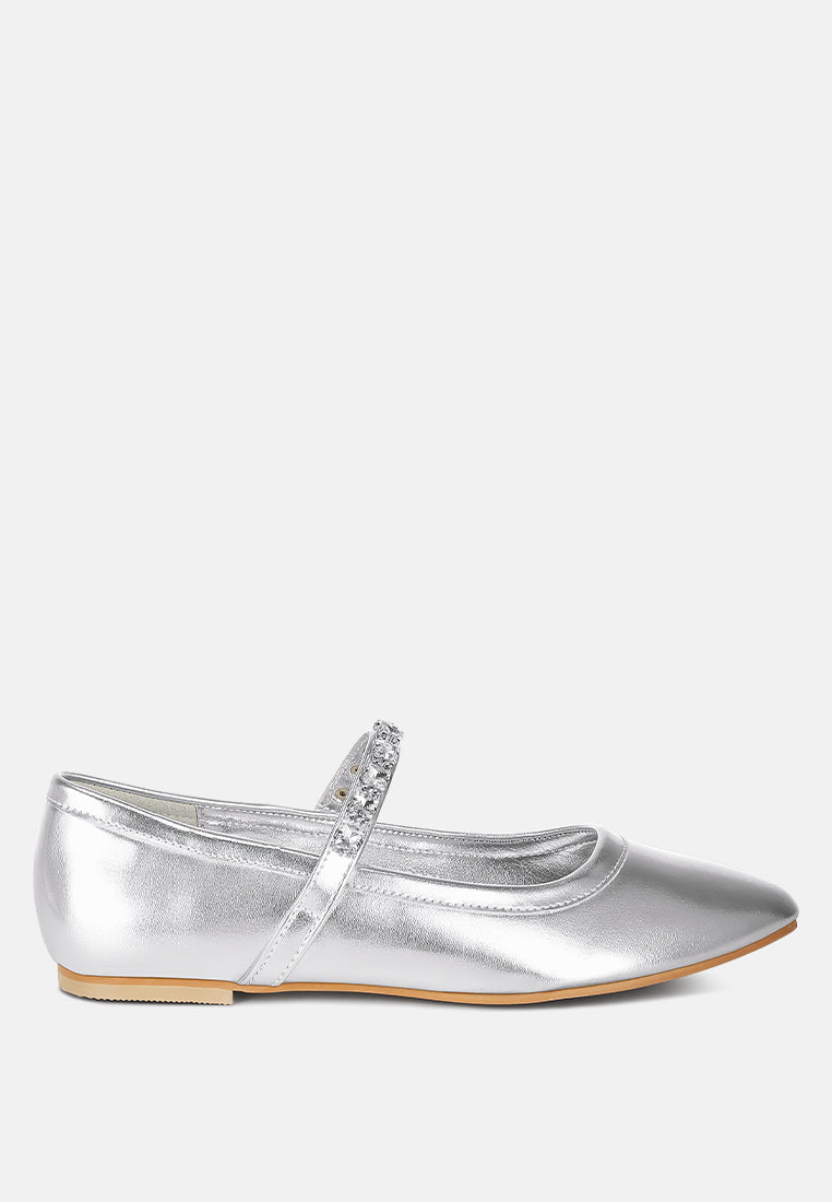  Gloxinia Metallic Mary Jane Ballerinas