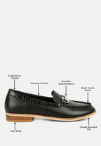  HOLDA Horsebit Embellished Loafers With Stitch Detail In Black