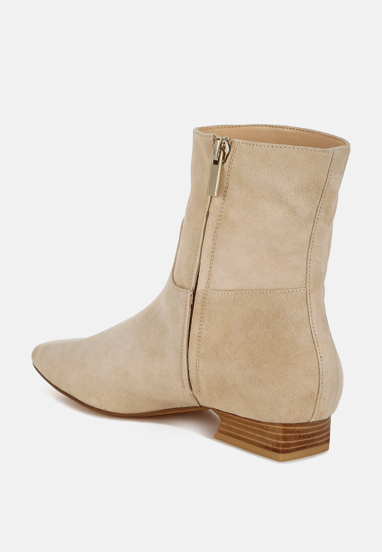  Hakra Flared Heel Suede Boots
