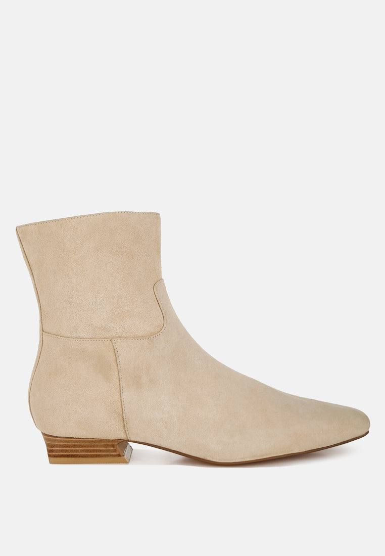  Hakra Flared Heel Suede Boots