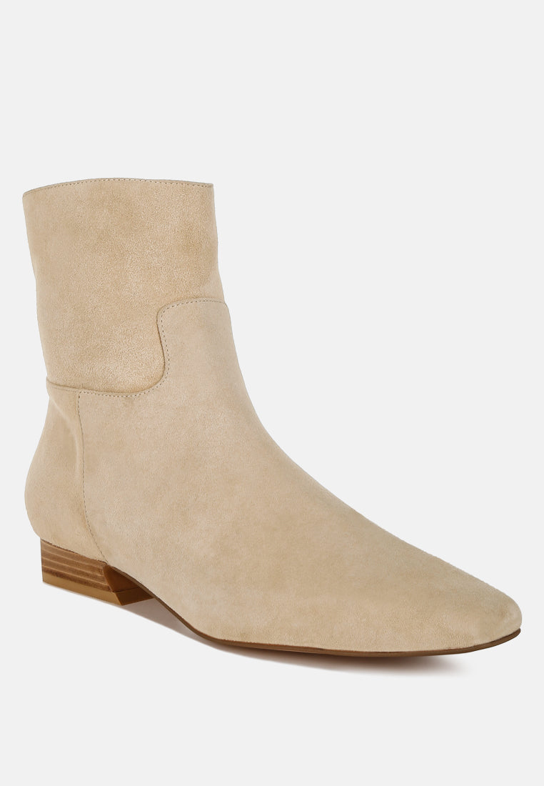  Hakra Flared Heel Suede Boots