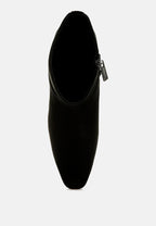  Hakra Flared Heel Suede Boots