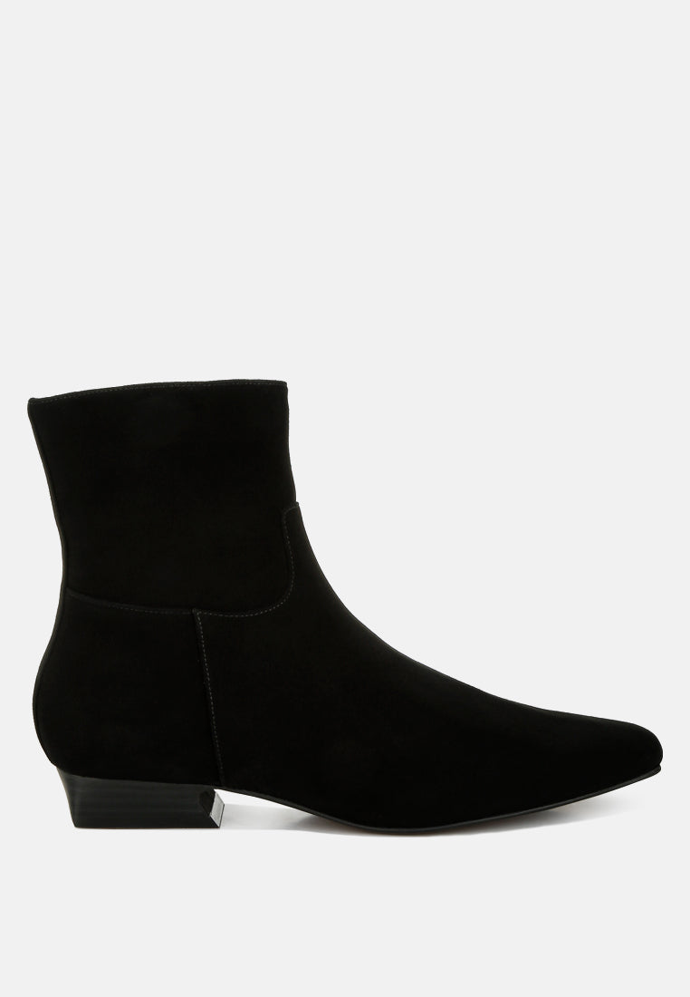  Hakra Flared Heel Suede Boots