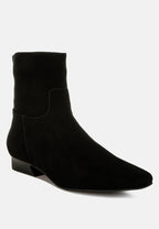  Hakra Flared Heel Suede Boots