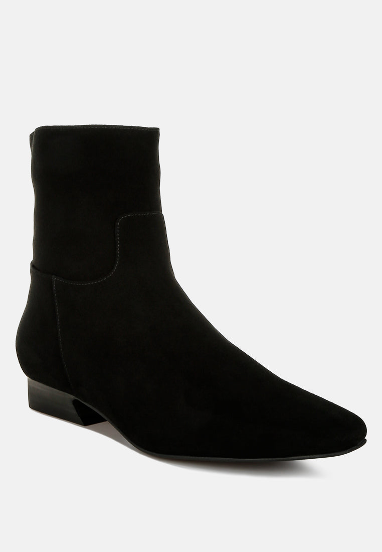  Hakra Flared Heel Suede Boots