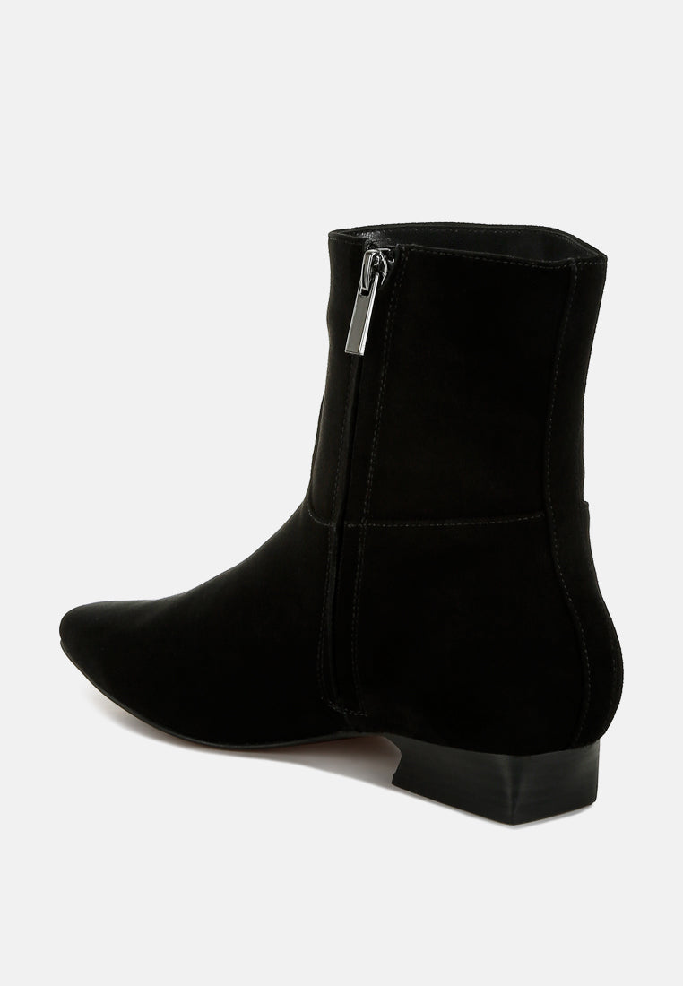  Hakra Flared Heel Suede Boots