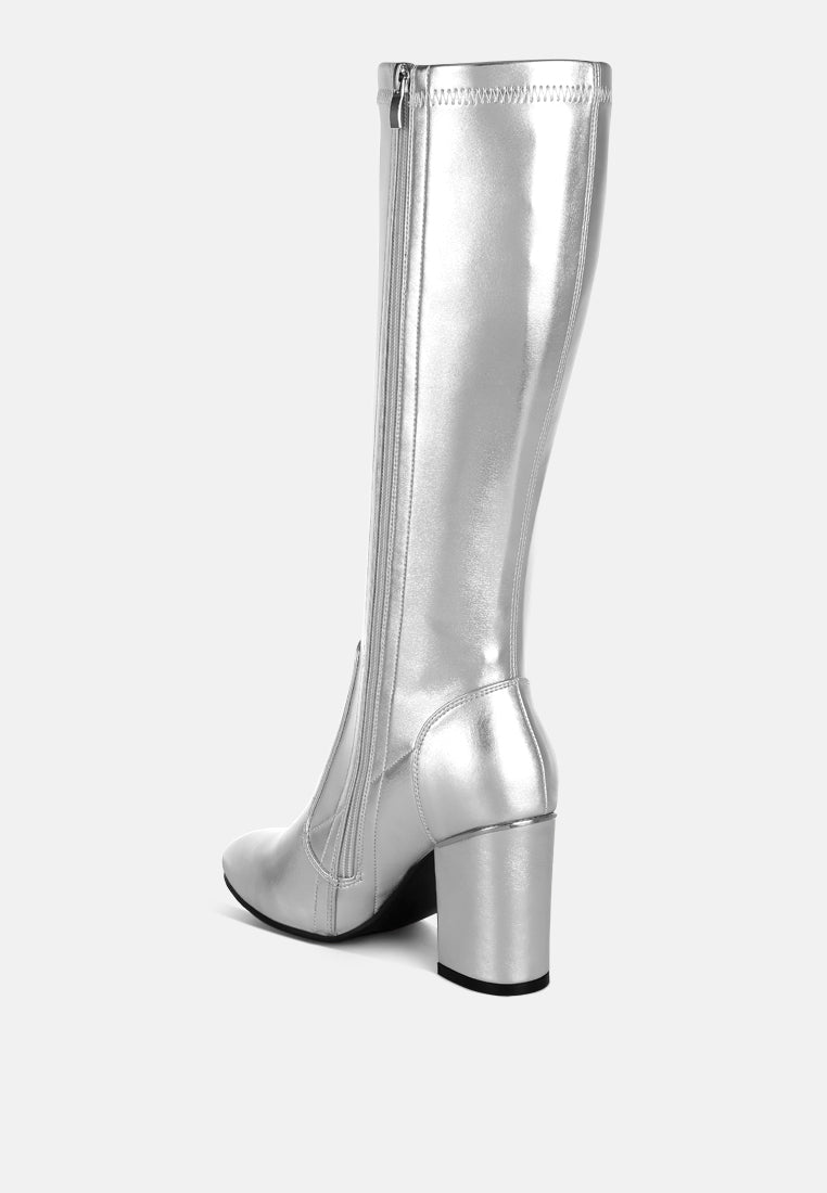  Halara Metallic Pleather Long Boots