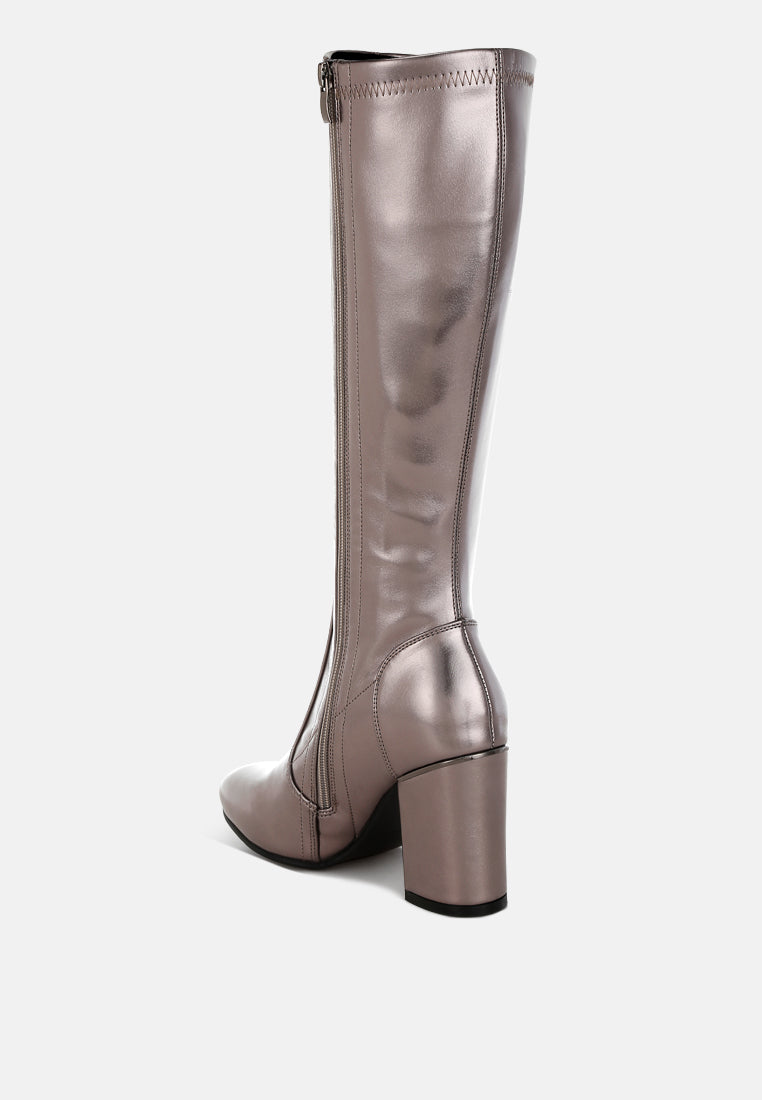  Halara Metallic Pleather Long Boots