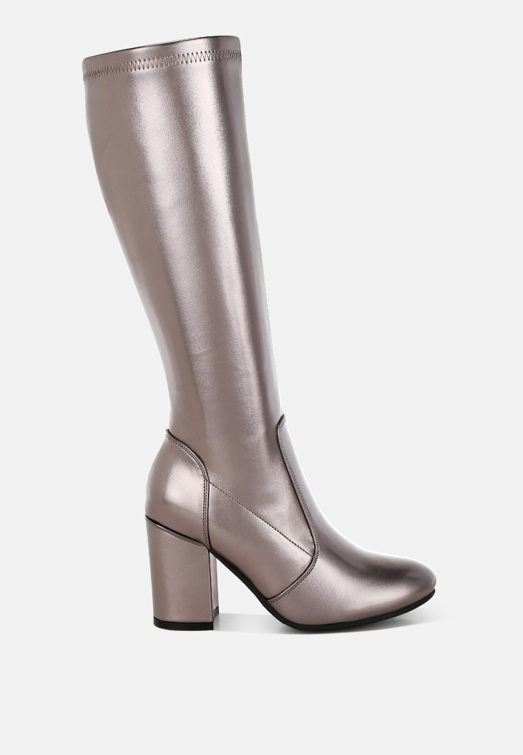  Halara Metallic Pleather Long Boots