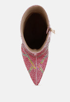  High Roller Rhinestones Embellished Stiletto Boots