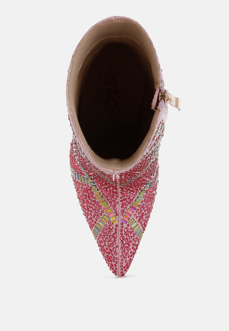  High Roller Rhinestones Embellished Stiletto Boots
