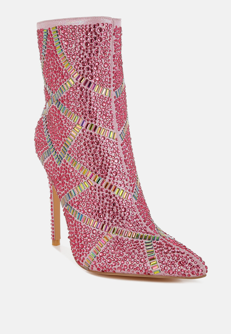  High Roller Rhinestones Embellished Stiletto Boots