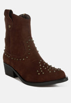  Hira Studs Embellished Cowboy Boots