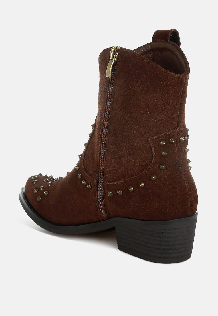  Hira Studs Embellished Cowboy Boots