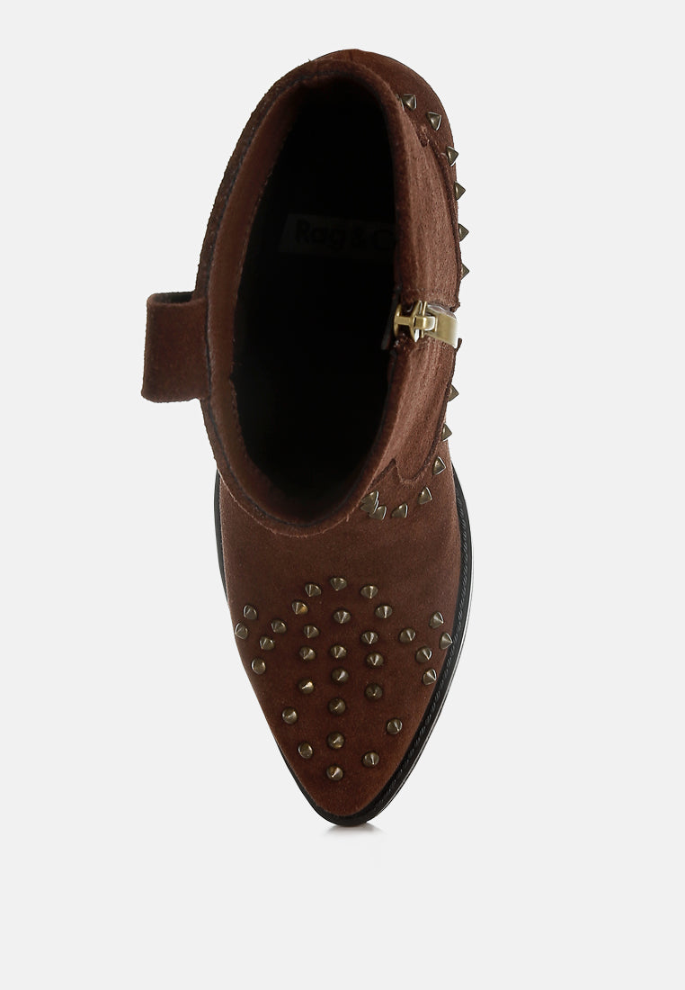  Hira Studs Embellished Cowboy Boots