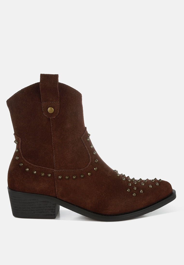  Hira Studs Embellished Cowboy Boots