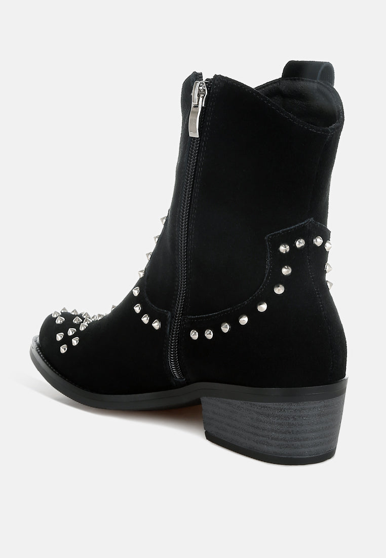  Hira Studs Embellished Cowboy Boots
