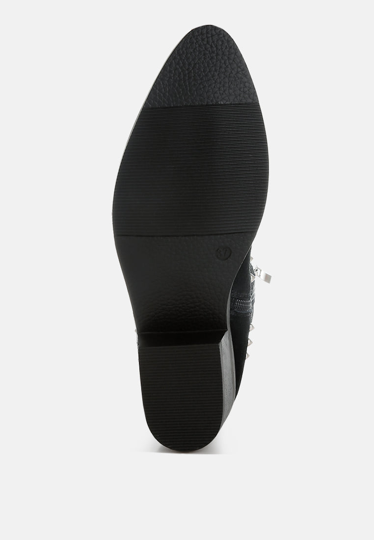  Hira Studs Embellished Cowboy Boots