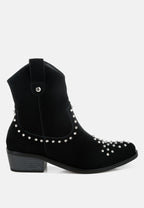  Hira Studs Embellished Cowboy Boots