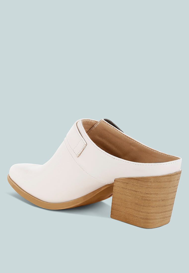  Holler Carved Buckle Statement Mules