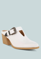  Holler Carved Buckle Statement Mules