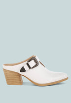  Holler Carved Buckle Statement Mules