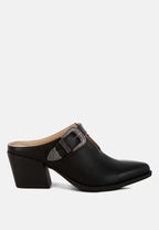  Holler Carved Buckle Statement Mules