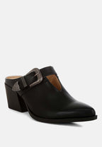  Holler Carved Buckle Statement Mules