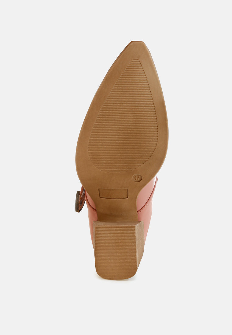 Holler Carved Buckle Statement Mules