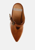  Holler Carved Buckle Statement Mules