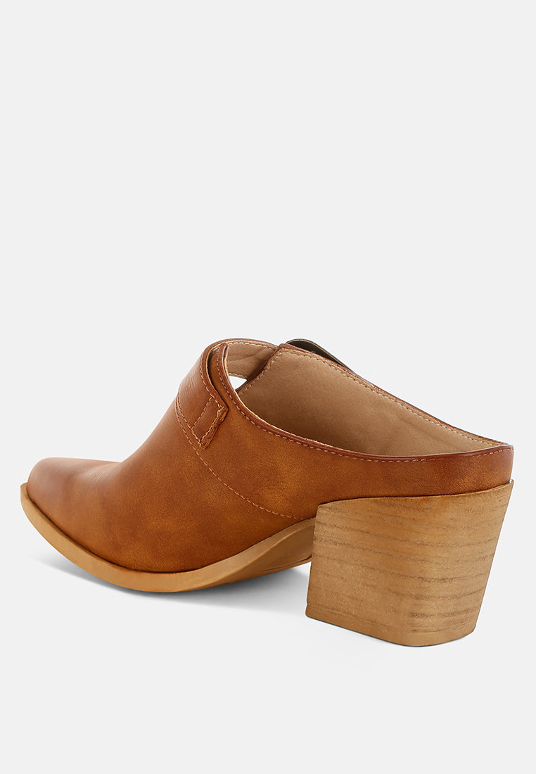  Holler Carved Buckle Statement Mules