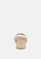  IVANKA Beige Cut Out Slip On Sandals