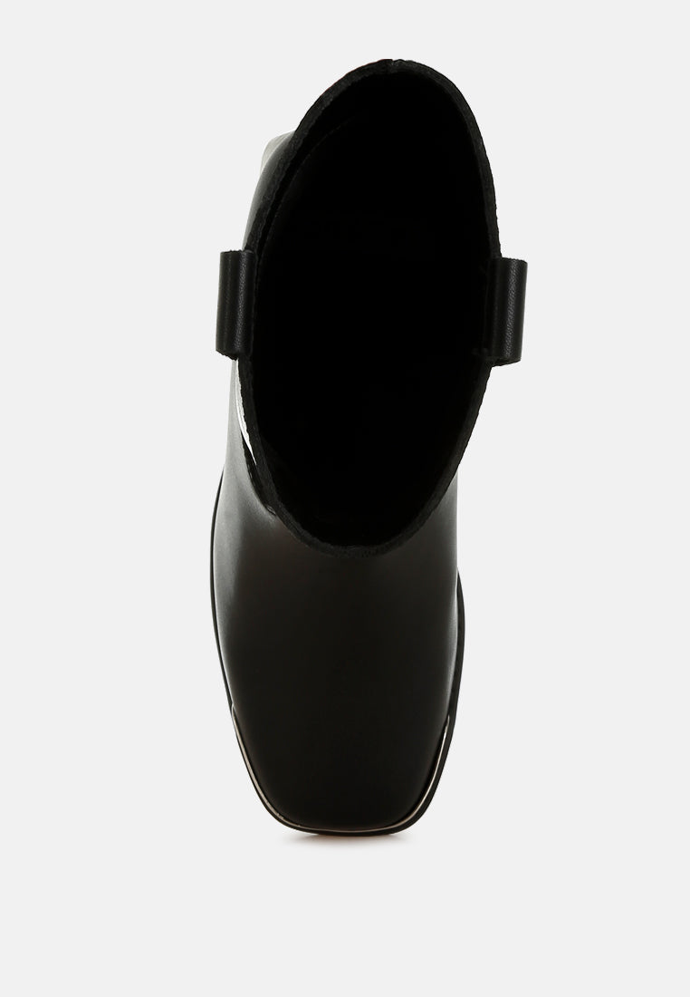  Iliad Genuine Leather Metallic Accent Ankle Boots