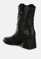  Iliad Genuine Leather Metallic Accent Ankle Boots