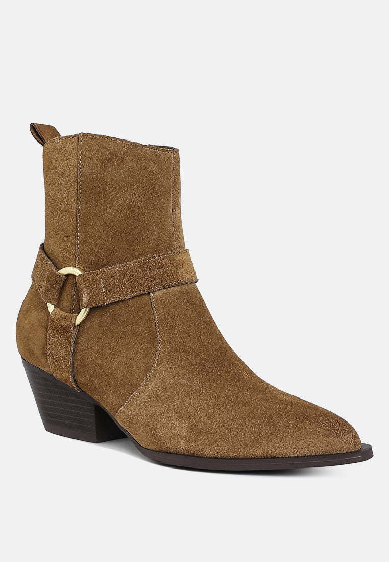  Jockey Harness Detail Ankle Boots